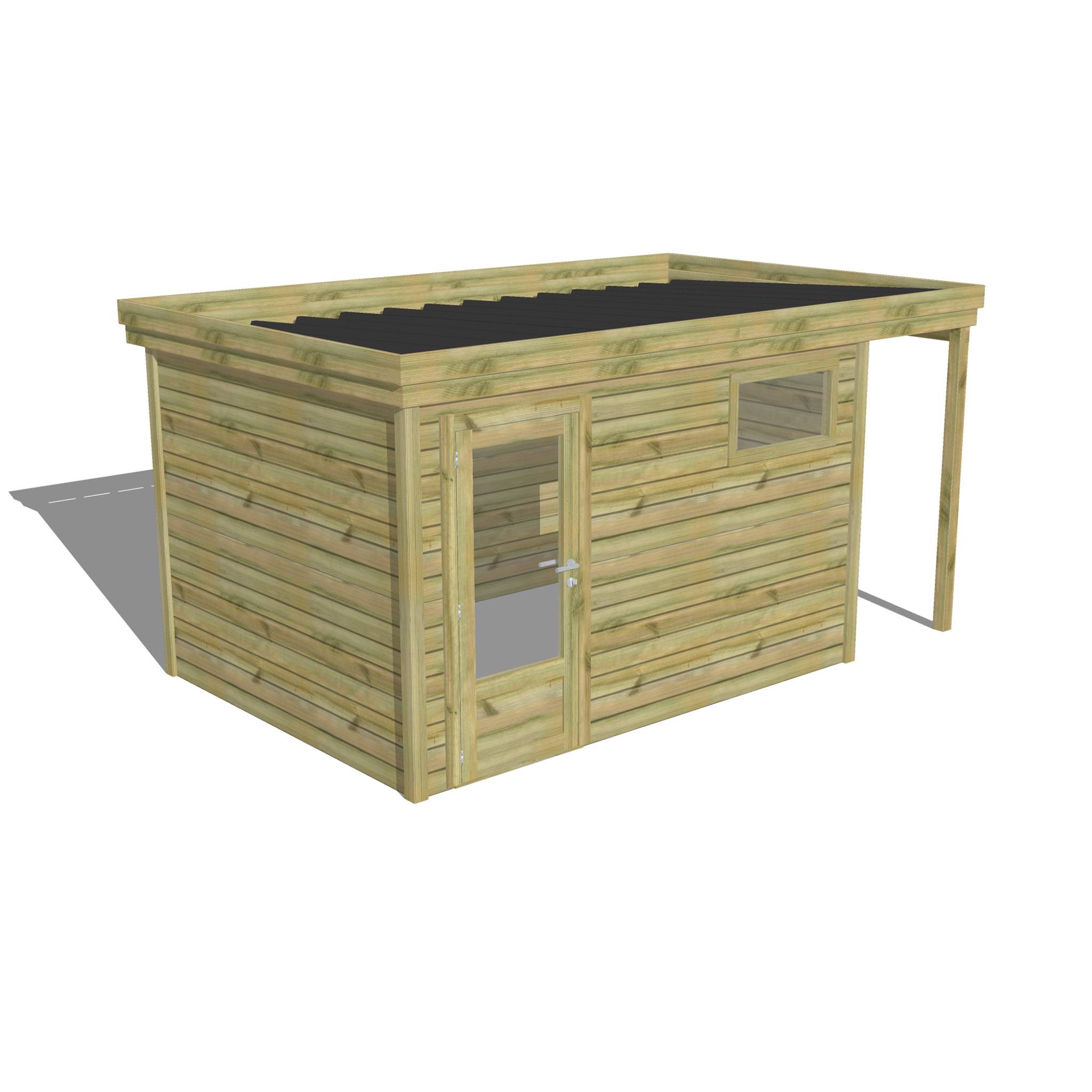 Abri Français - ABRI DE JARDIN bois  autoclave 27mm - 4,44x2,64m / 12m2 - Bac acier - Abri Français - Image 1