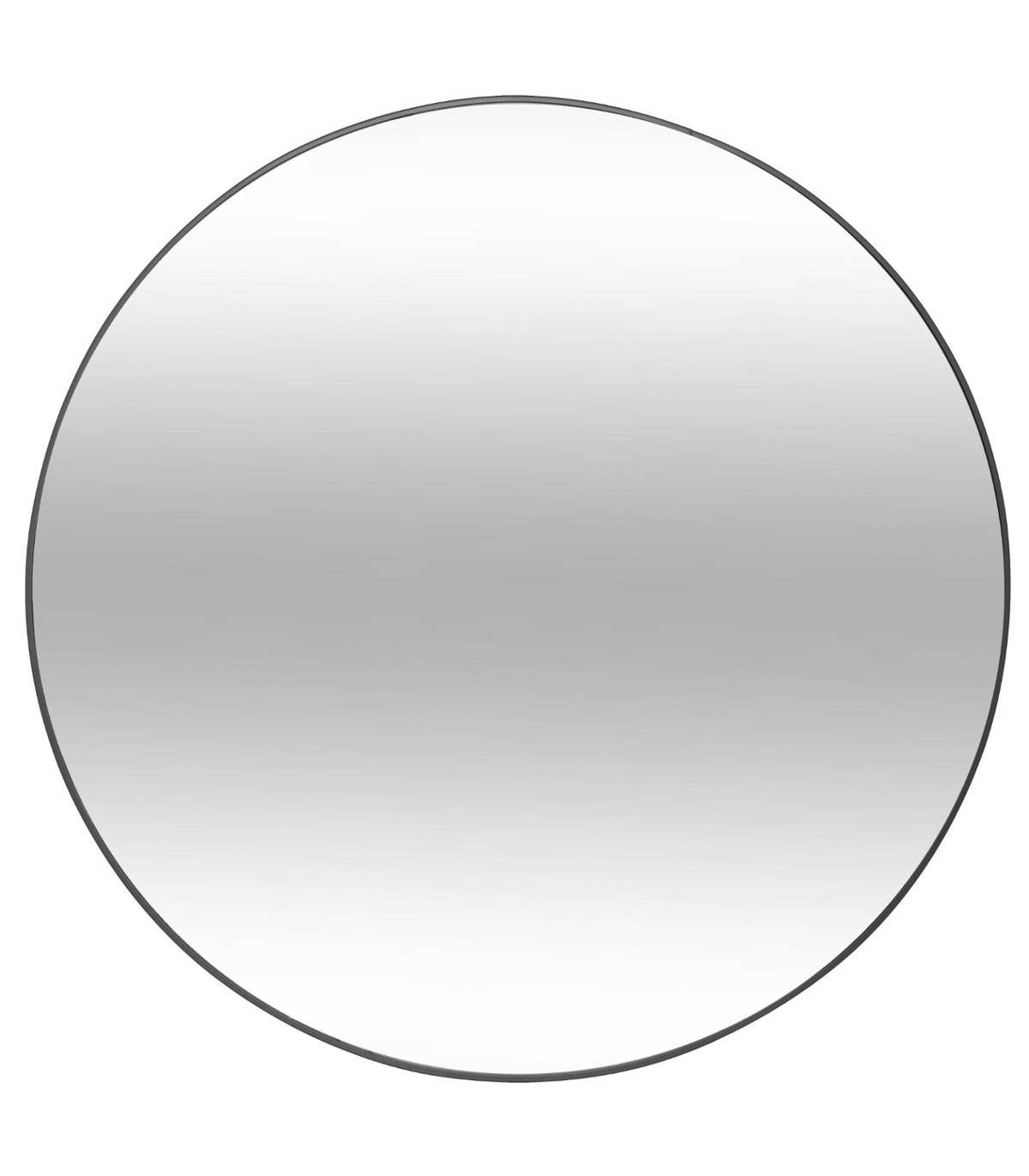 Grand Miroir mural en Métal Noir D 76 cm - Image 1