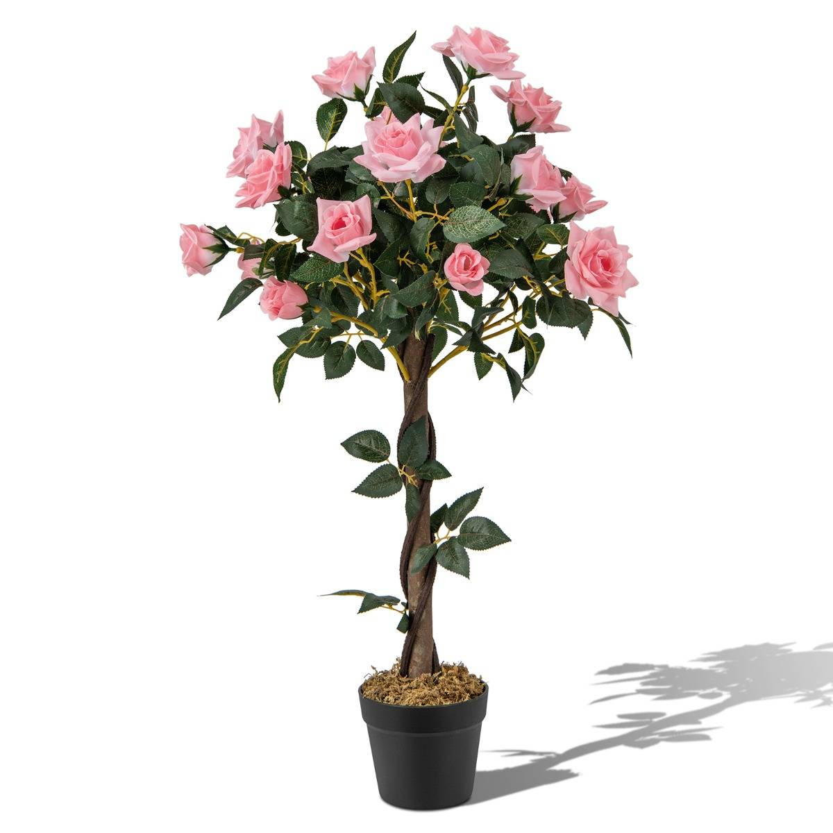 Maison Chic - Plante Artificielle en Pot Remplies de Ciment 93CM avec 21 Roses Fausse Rosier à Fleurs avec Décoration Moderne pour Salon Balcon Bureau - Image 4