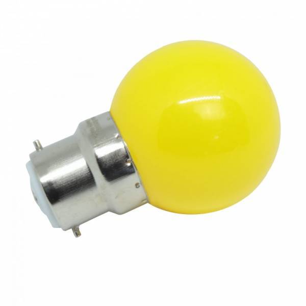 Ampoule led plastique B22 1W Jaune pour guirlande guinguette qualité professionnelle - Image 3