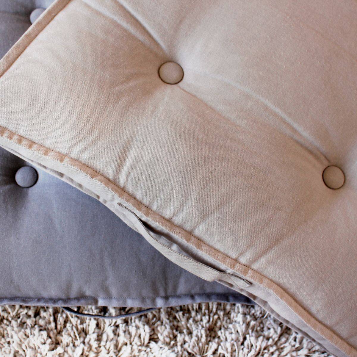 Enjoy Home - Coussin de Sol Uni "Panama" 50x50cm Naturel - Image 4