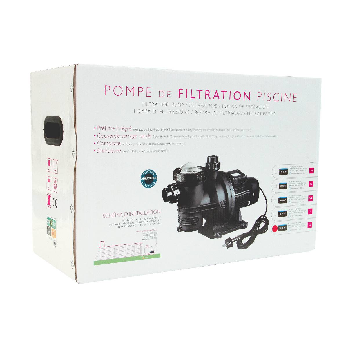 Aqualux - Pompe de filtration piscine 14-18m3/h 70-90m3 106456 Aqualux - Image 6