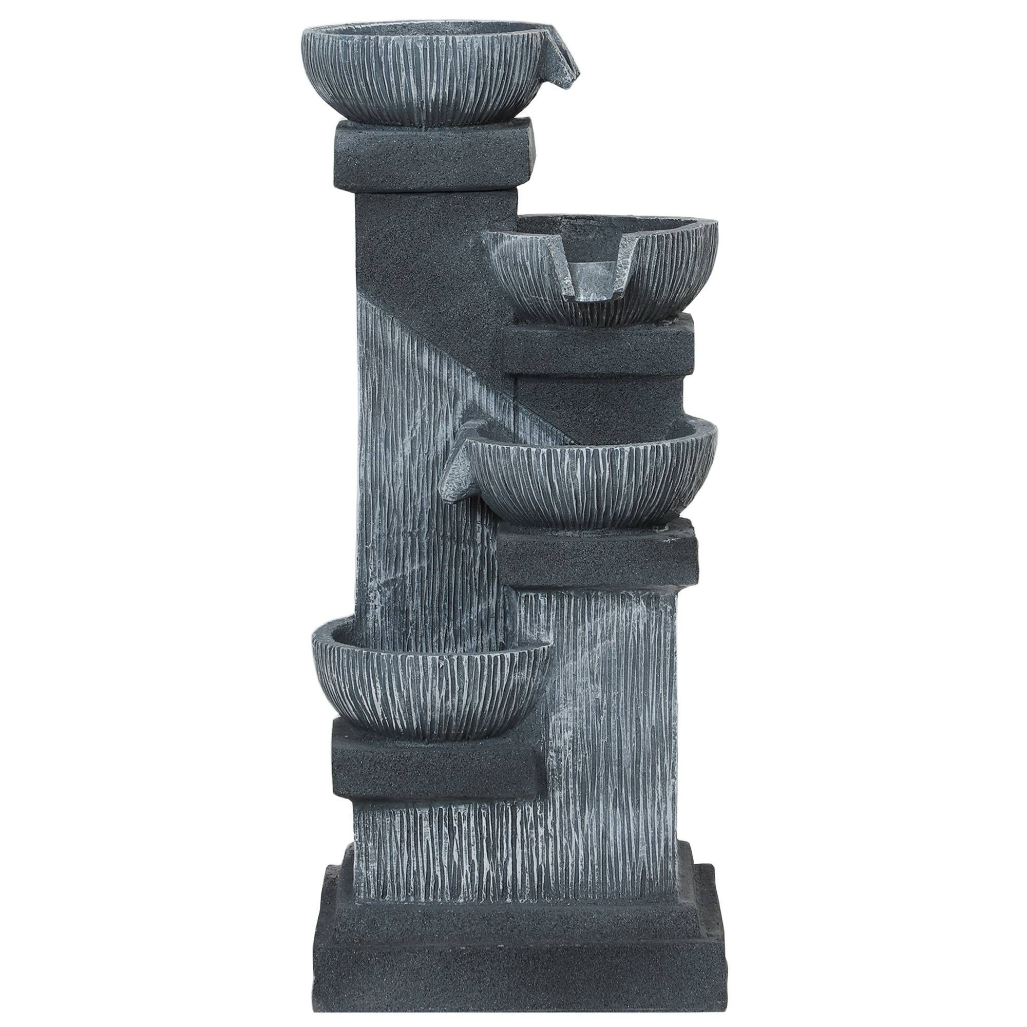 Fontaine de jardin résines gris 38 x 36 x 85 cm - PANGIVO - Image 2