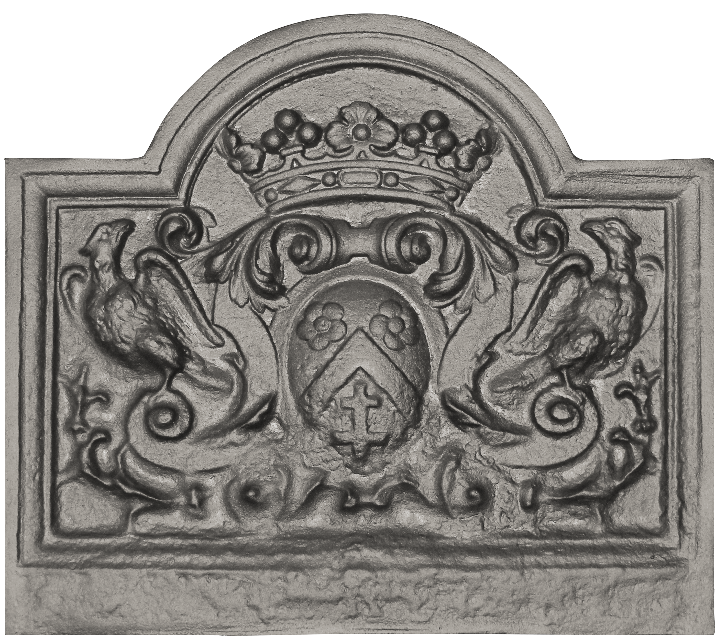 Plaque de cheminée armes de Lorraine Dommartin grise H. 70 cm X L. 80 cm - Image 1