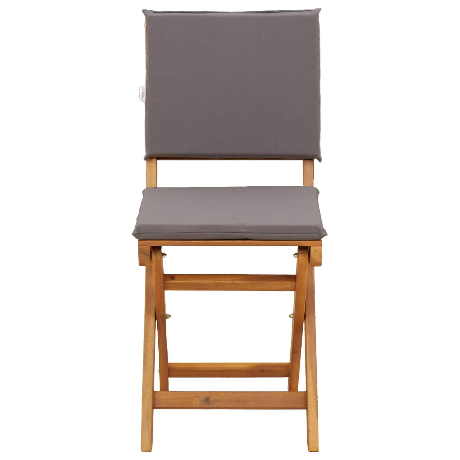 Chaises de bistrot bois d'acacia gris foncé 36 x 46 x 85 cm - PANGIVO - Image 6