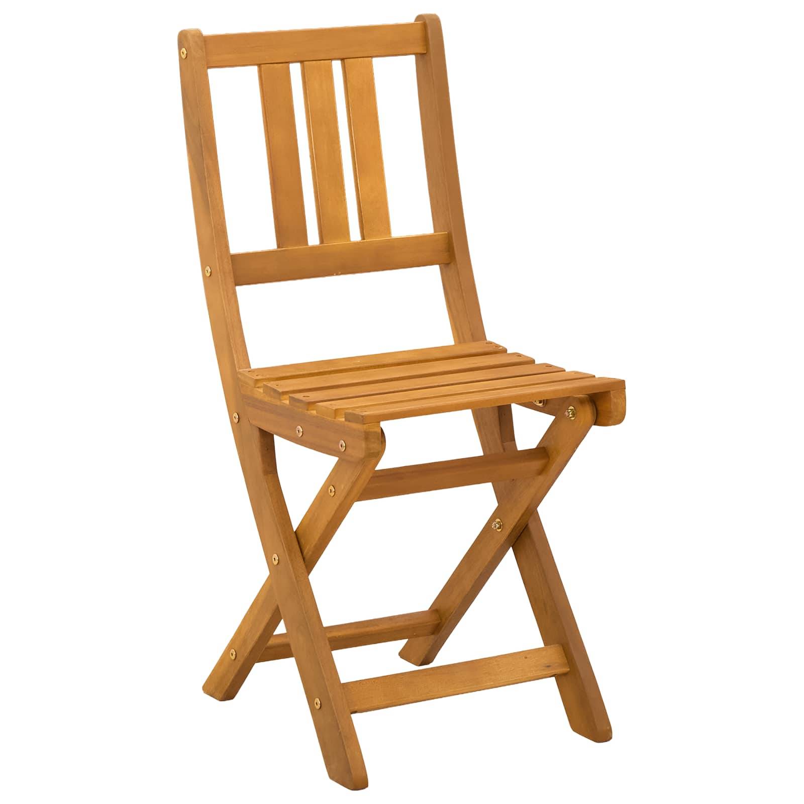 Chaises de bistrot bois d'acacia gris foncé 36 x 46 x 85 cm - PANGIVO - Image 5