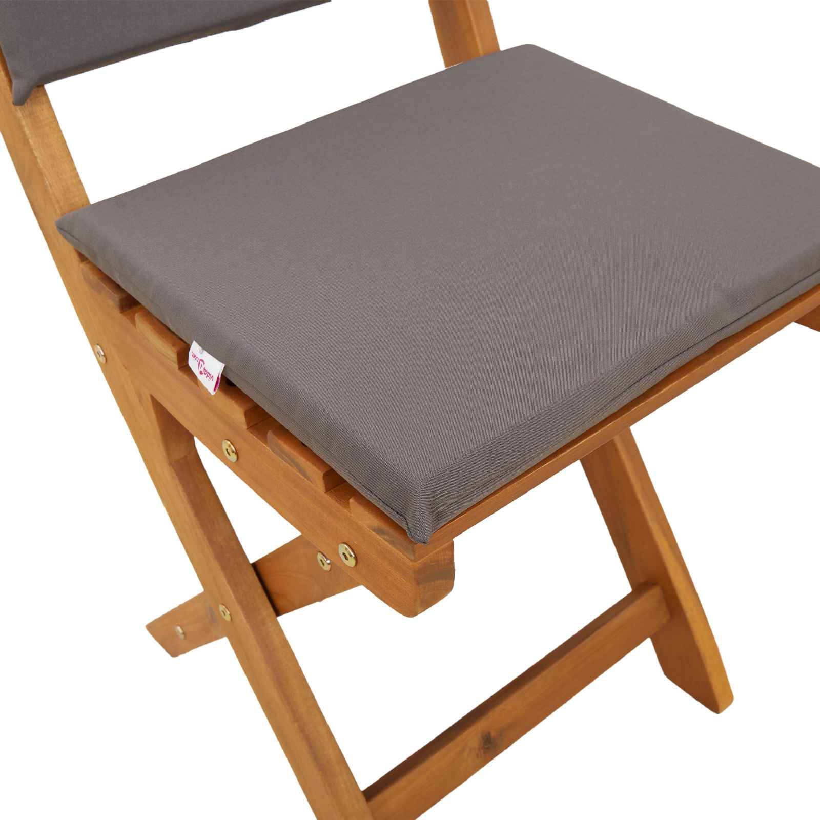Chaises de bistrot bois d'acacia gris foncé 36 x 46 x 85 cm - PANGIVO - Image 8