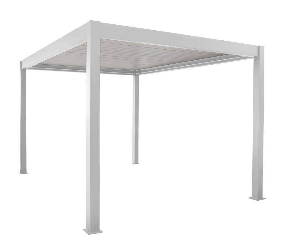 Proloisirs - Pergola bioclimatique autoportée Zéphir motorisée aluminium/lames - blanc - 3 x 4 m - Image 1