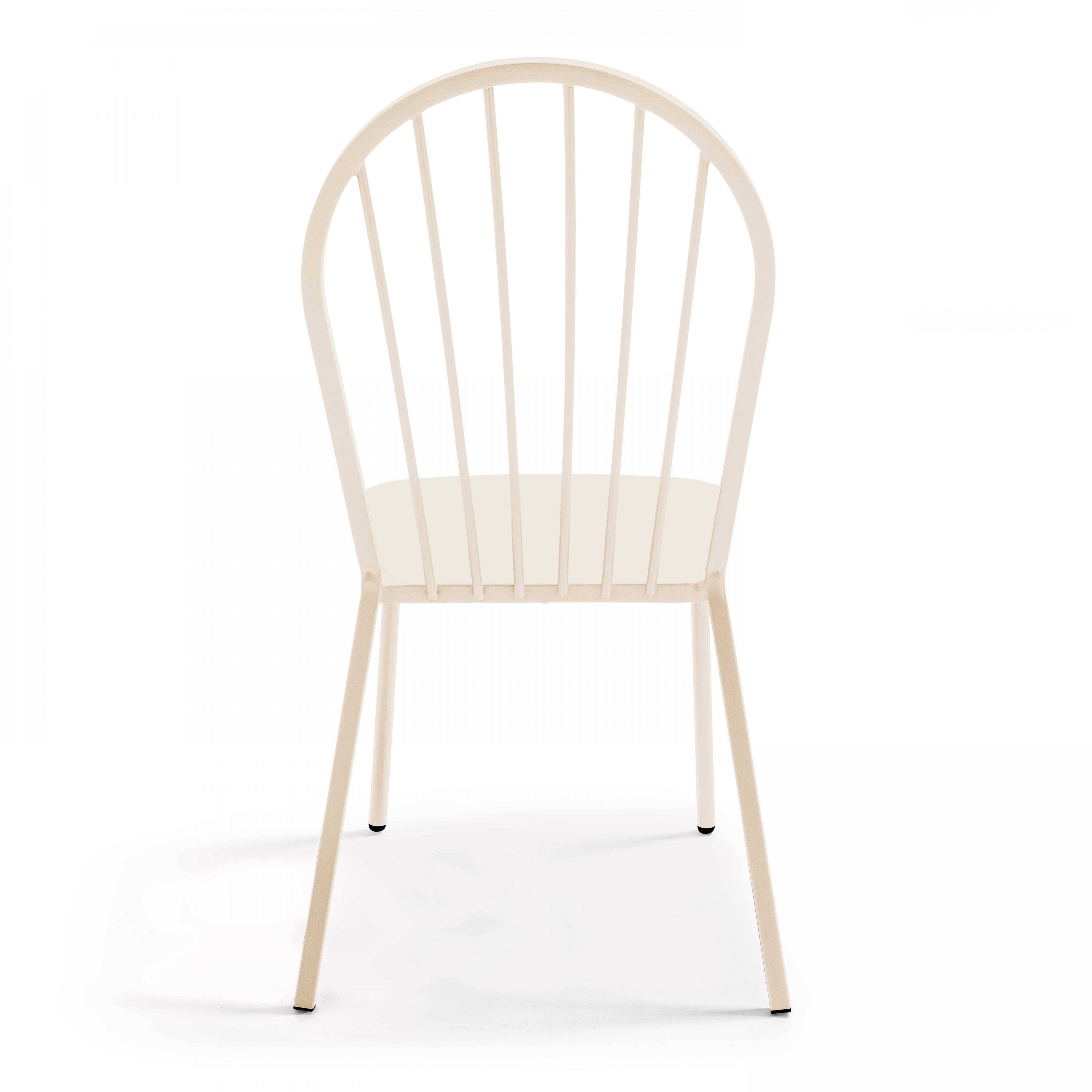 Oviala - Chaise bistrot de jardin en métal ivoire Honfleur - Oviala - Image 3