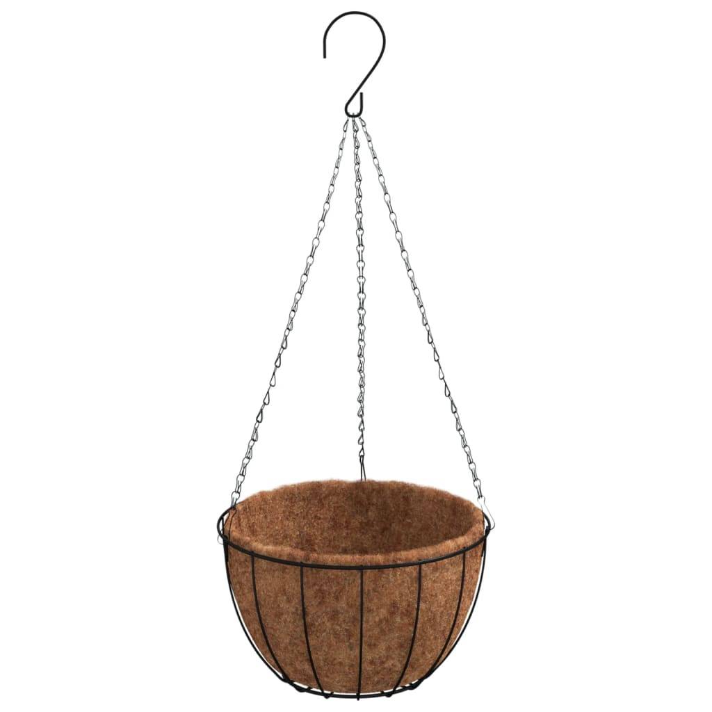 Jardinières suspendues acier et fibre de coco noir 40 x 40 x 63 cm - PANGIVO - Image 3