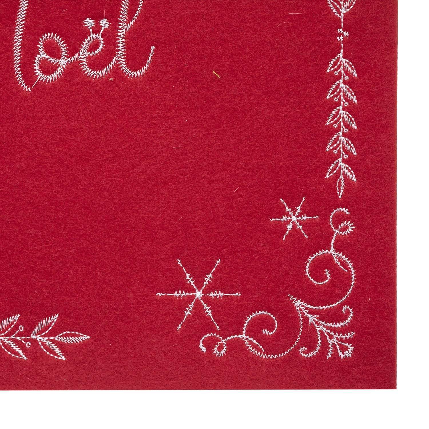Atmosphera - Lot de 6 sets de table de Noël en feutrine - L. 45 x 30 cm - Rouge - Atmosphera - Image 2