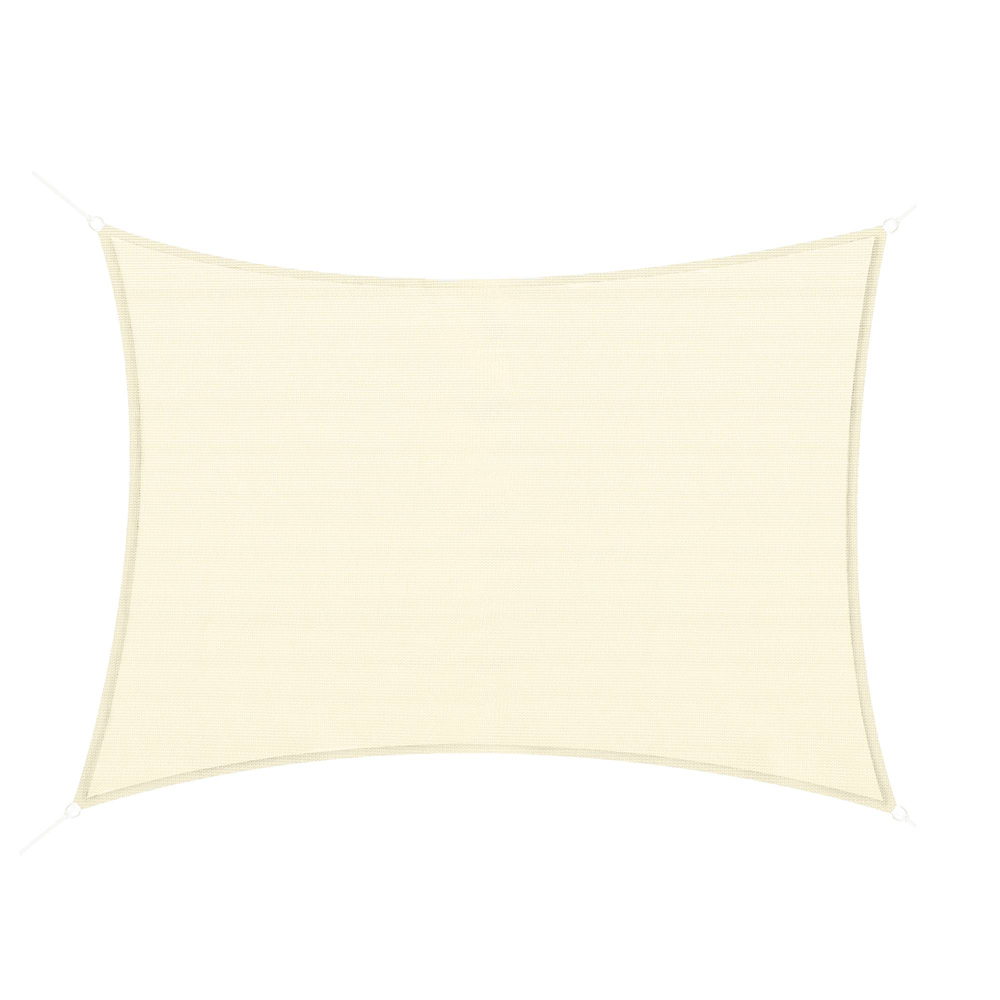 Voile d'ombrage Voile solaire - rectangulaire 3x4 m HDPE anti-UV Avec sac de rangement - crème fr227 - Image 2