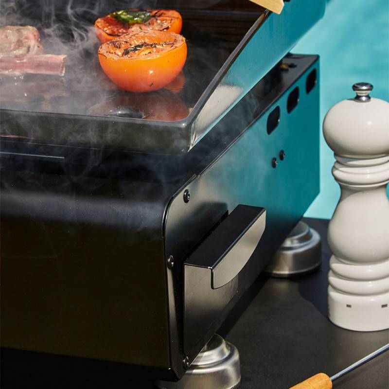 Brasero - Plancha au gaz Silvia IIG - BRASERO - 3 brûleurs - Surface cuisson 64 x 34 cm - Plaque acier émaillée - Noir + Housse OFFERTE - Image 6