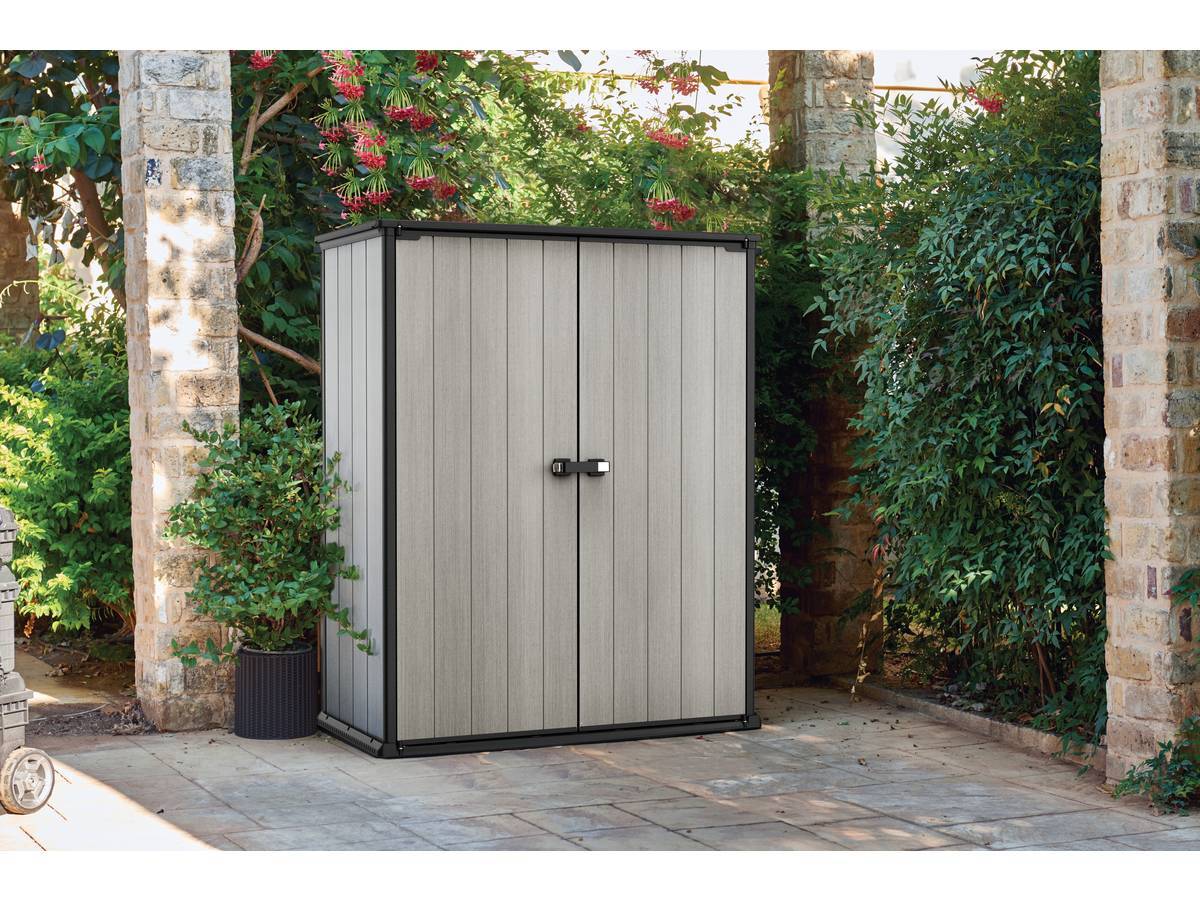 Armoire Jardin Résine "haute Brossium" - 1 400 L - 140 X 73.6 X 170.4 Cm - Gris -habitat Et Jardin - Image 2