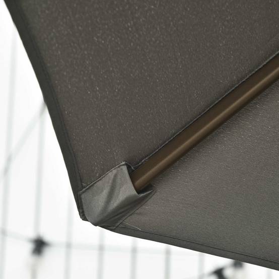 Parasol de jardin à manivelle et 8 baleines avec angle réglable, Ø2,95x2,5 m, gris - Image 10