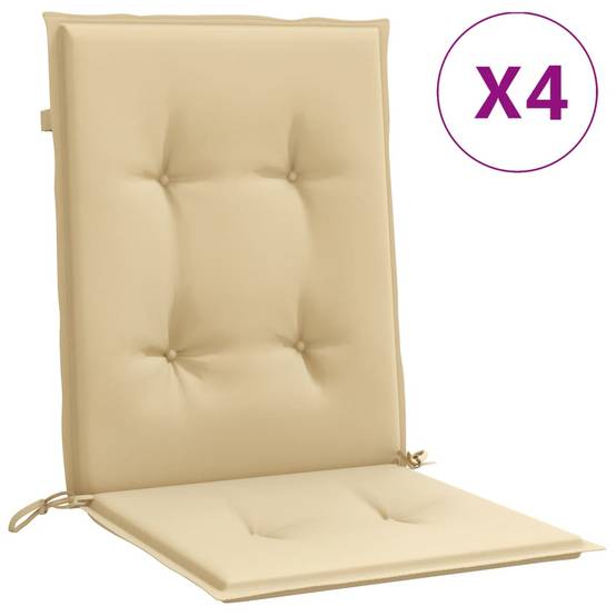 ComfortXL - Lot de 4 Coussins Dossier Bas Tissu Polyester Anti-glisse pour Chaise de Jardin Beige Mélangé 100x50cm – ComfortXL Outdoor Living - Image 2