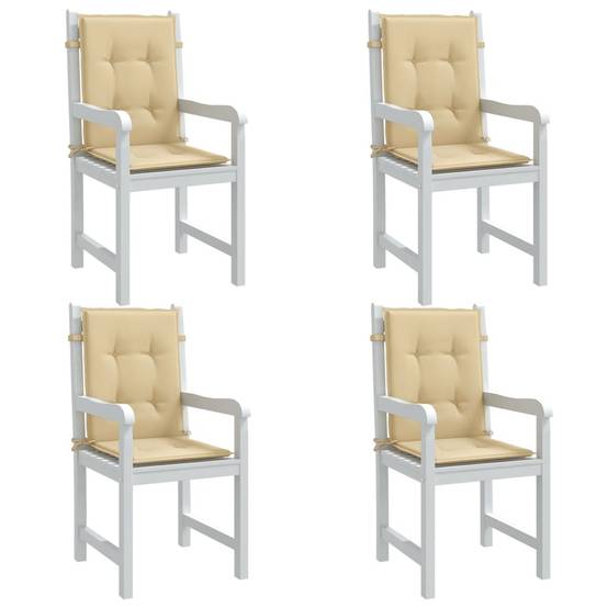 ComfortXL - Lot de 4 Coussins Dossier Bas Tissu Polyester Anti-glisse pour Chaise de Jardin Beige Mélangé 100x50cm – ComfortXL Outdoor Living - Image 1