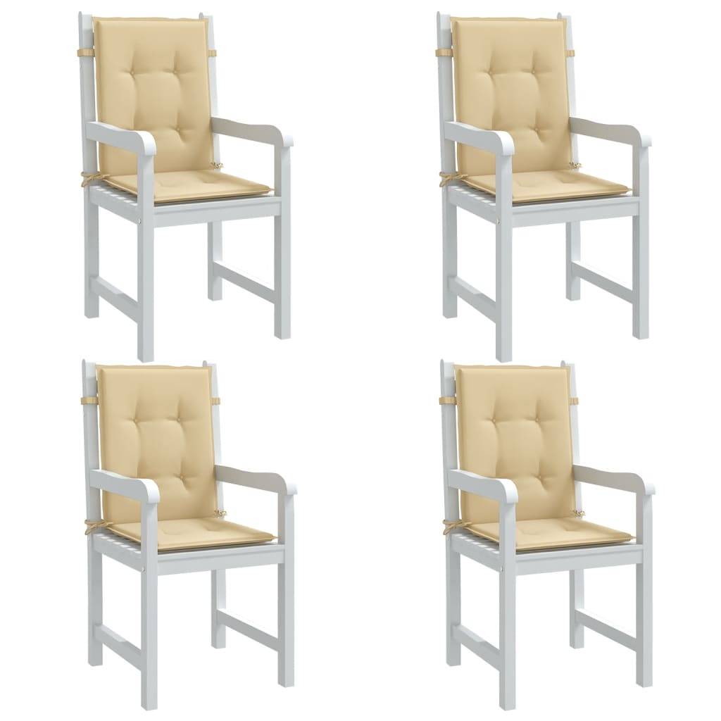 ComfortXL - Lot de 4 Coussins Dossier Bas Tissu Polyester Anti-glisse pour Chaise de Jardin Beige Mélangé 100x50cm – ComfortXL Outdoor Living - Image 1