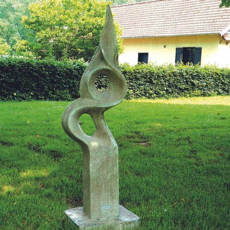 Statue de jardin en pierre "Fonteyn" (150 cm) - Gris vert 150 cm - Jardinex - Image 4