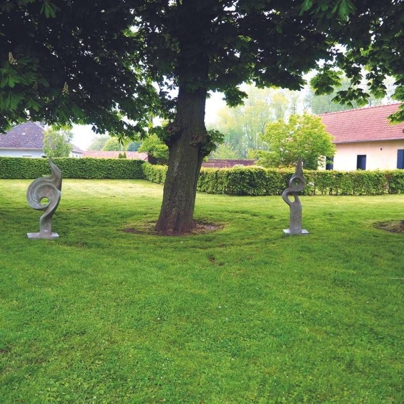 Statue de jardin en pierre "Fonteyn" (150 cm) - Gris vert 150 cm - Jardinex - Image 2