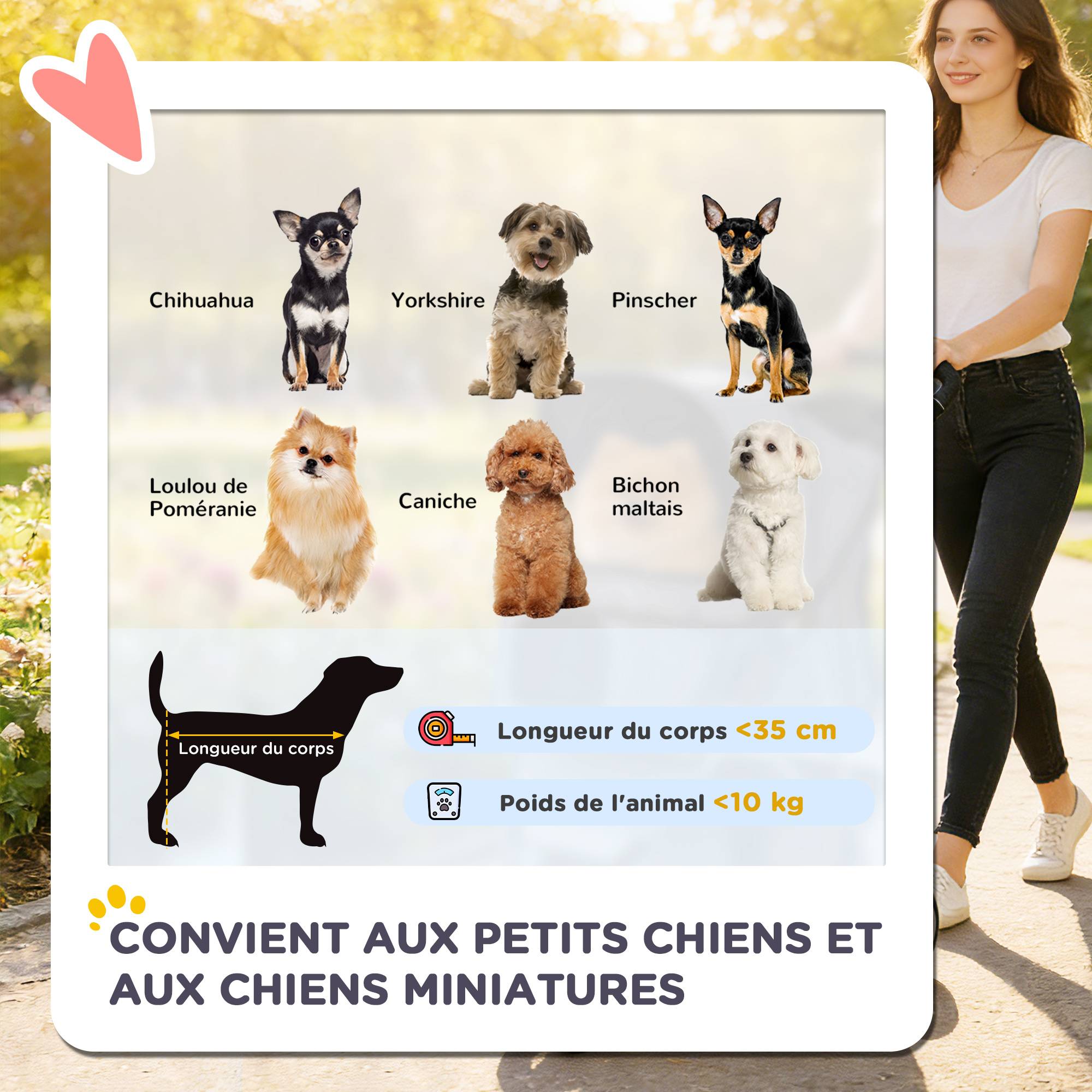 Poussette buggy pliable animaux chariot pliante chien chat porte-gobelet panier de rangement 75 x 45 x 97 cm rouge - Image 6