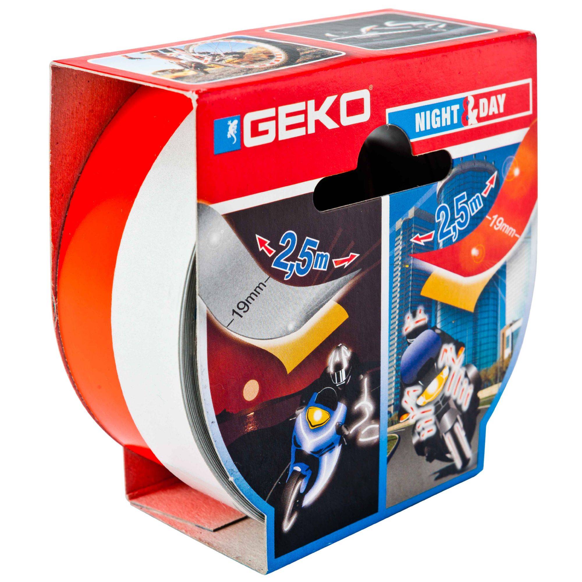 Geko - Bande adhésive réfléchissante et fluo 2p - Image 1