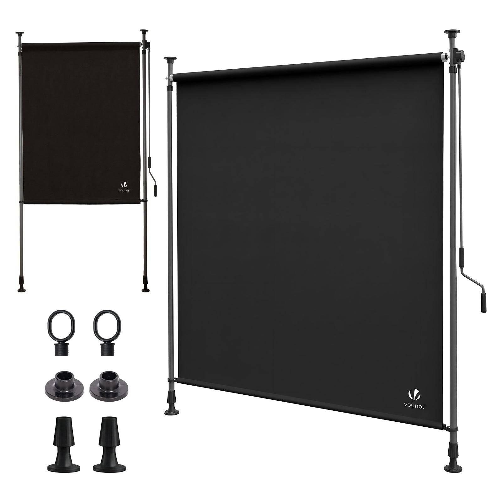 Store vertical sans percage extensible exterieur 100x310cm polyester anthracite - Image 1