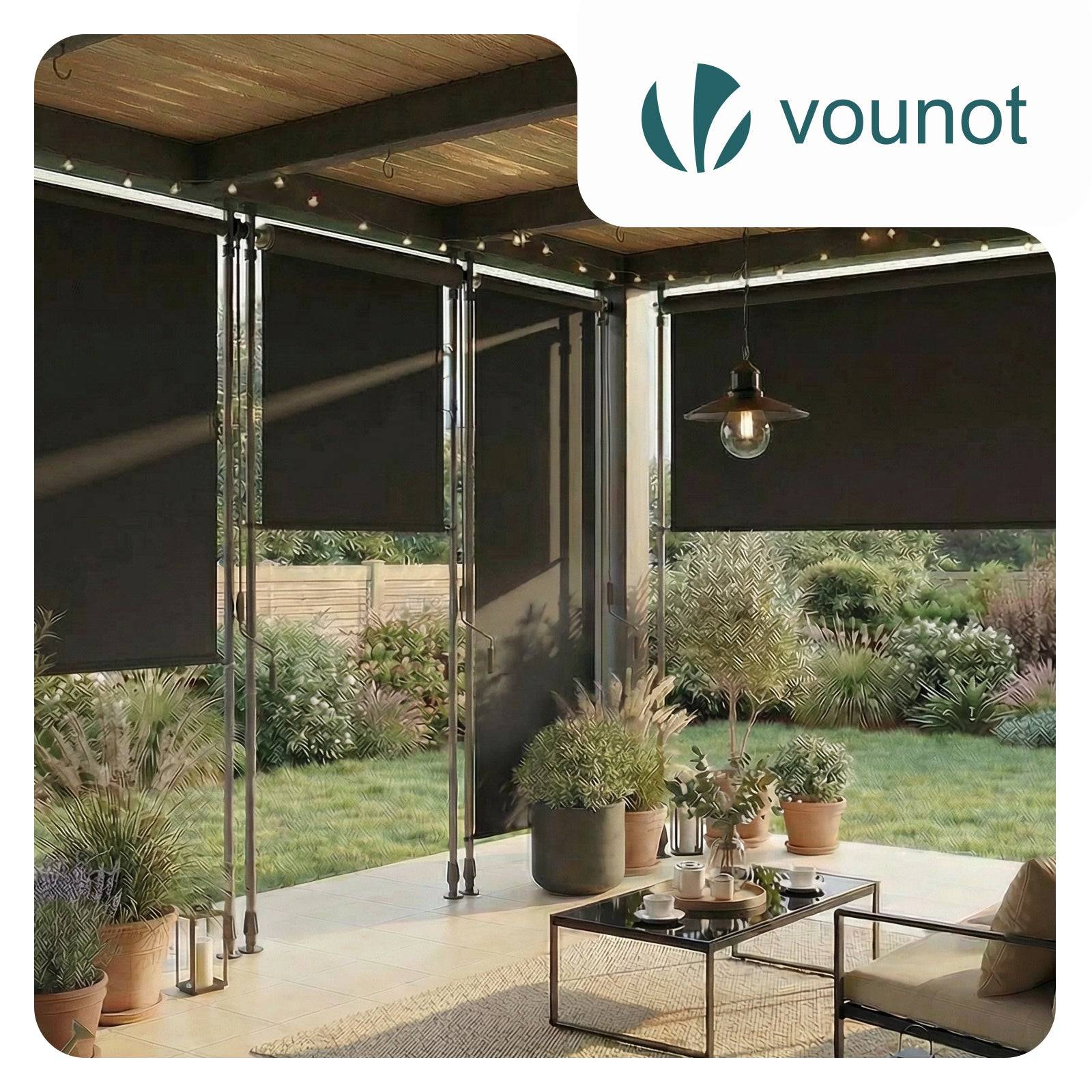 Store vertical sans percage extensible exterieur 100x310cm polyester anthracite - Image 7