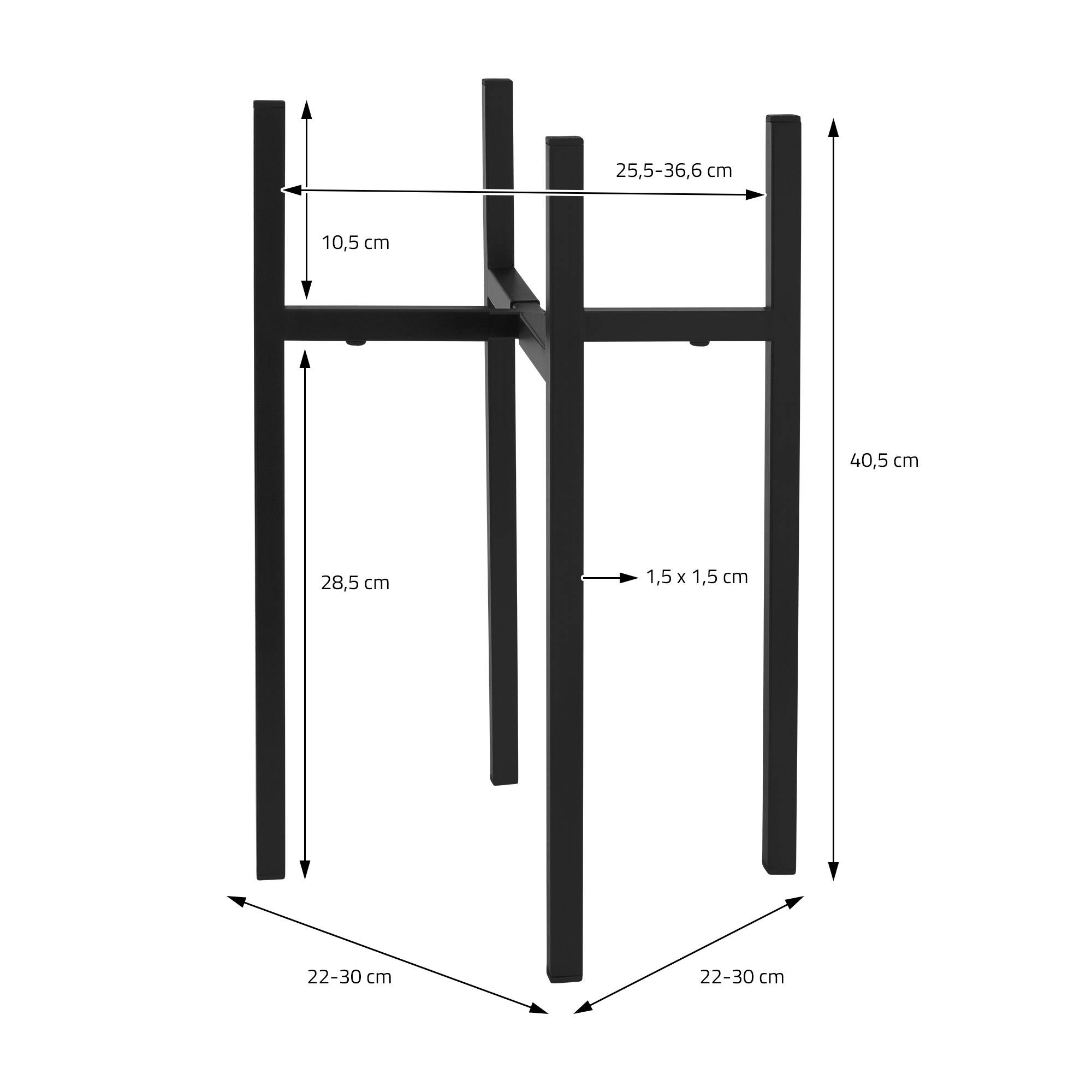Ml-Design - 2x Porte-fleurs noir réglable support plante métal pot à fleurs style intemporel - Image 5