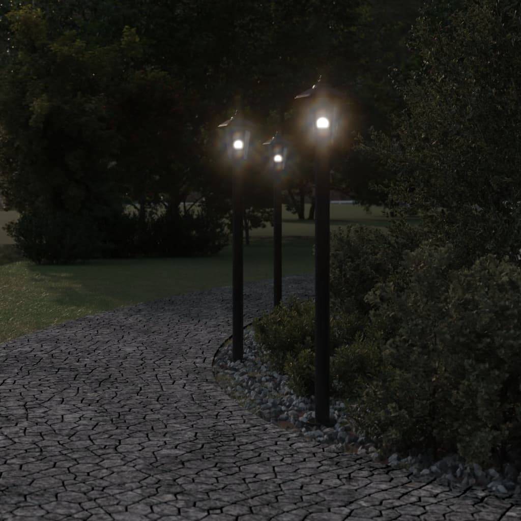 3 pcs Lampadaires de jardin - Lampadaires d'extérieur noir 120 cm acier inoxydable MP525 - Image 3