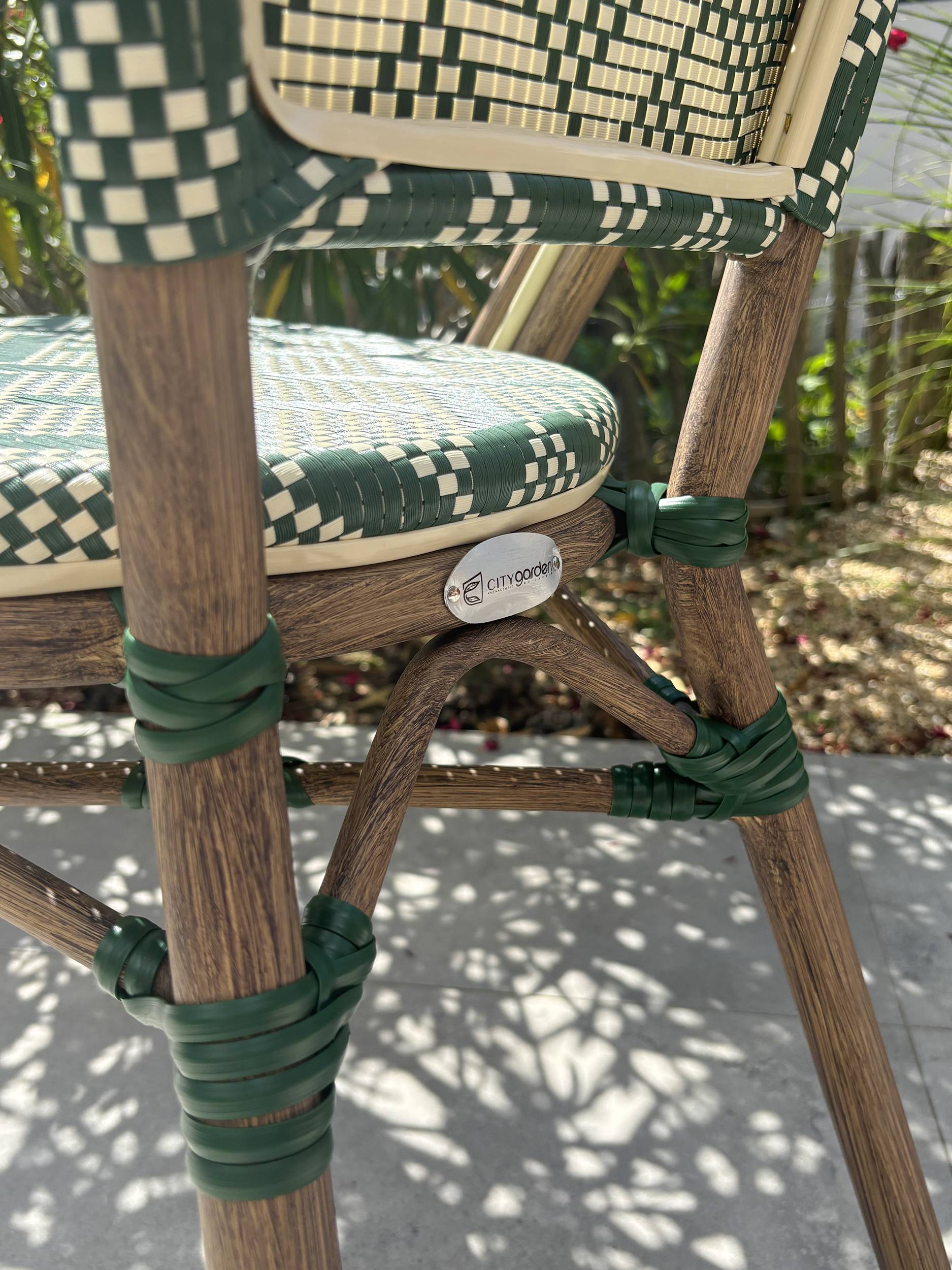 Fauteuil de jardin empilable en aluminium - Vert - BISTRO - Image 7
