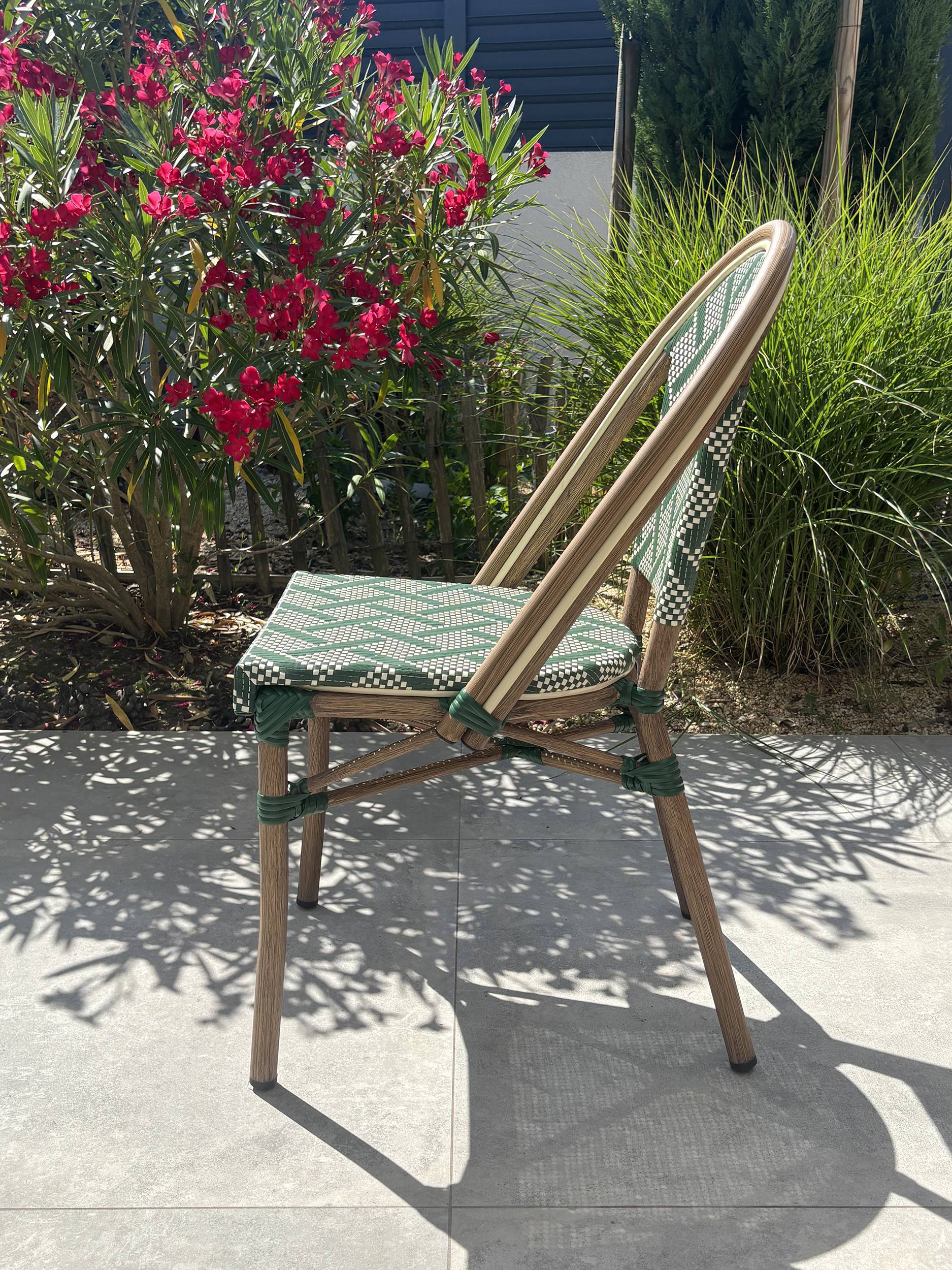 Fauteuil de jardin empilable en aluminium - Vert - BISTRO - Image 6