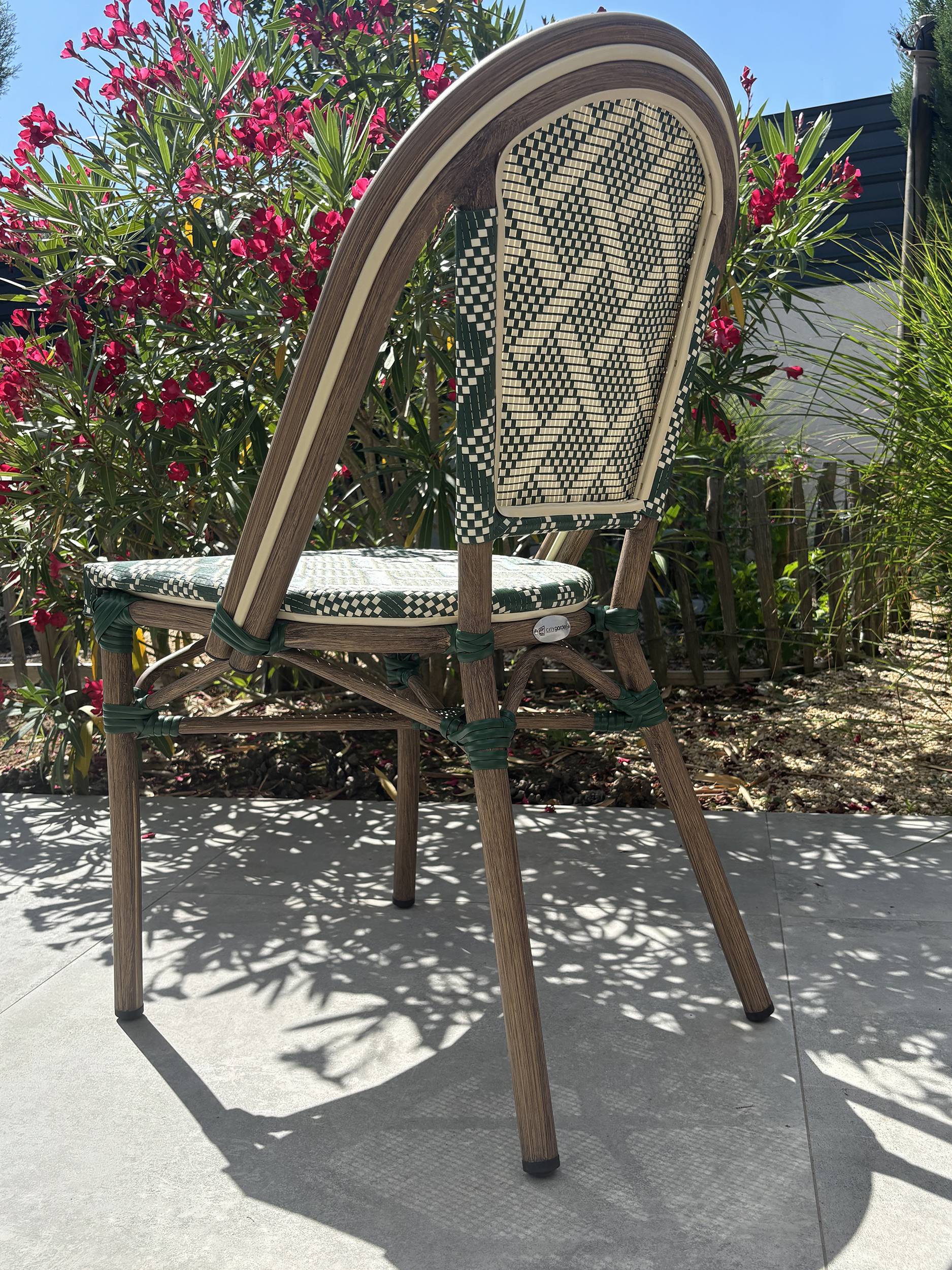 Fauteuil de jardin empilable en aluminium - Vert - BISTRO - Image 4