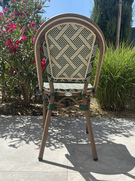 Fauteuil de jardin empilable en aluminium - Vert - BISTRO - Image 5