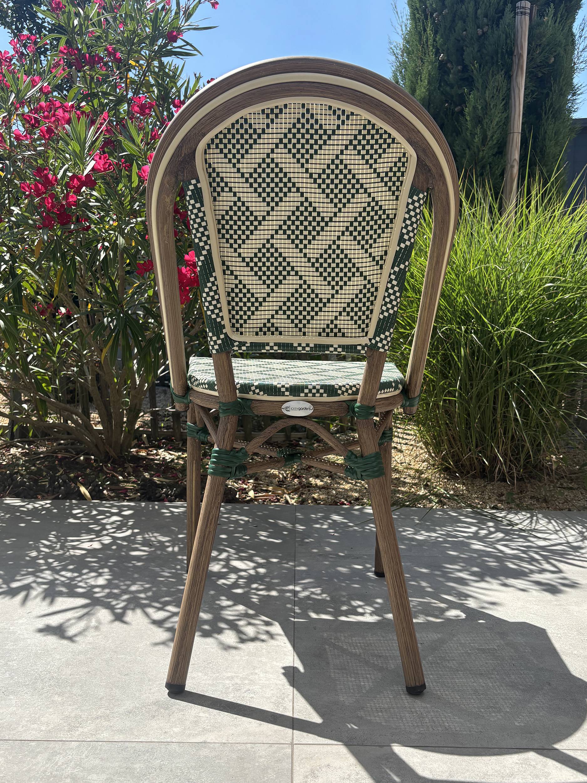 Fauteuil de jardin empilable en aluminium - Vert - BISTRO - Image 5