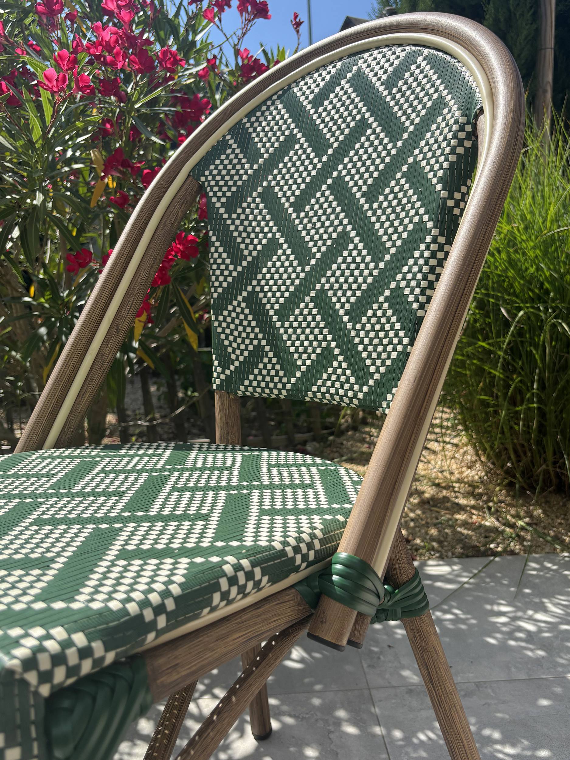 Fauteuil de jardin empilable en aluminium - Vert - BISTRO - Image 3
