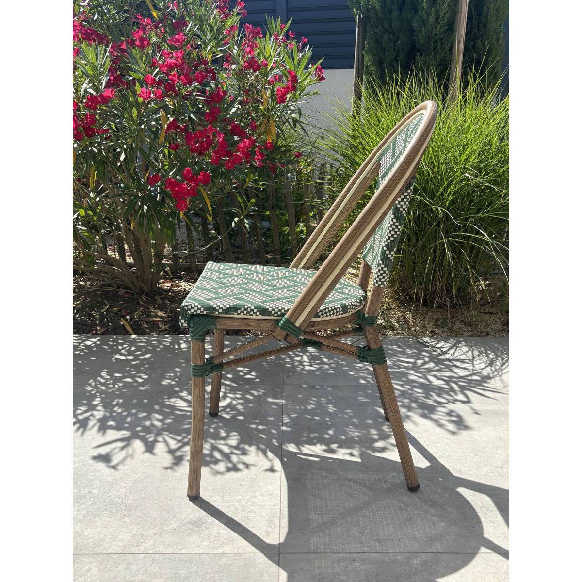 Paris Prix - Chaise de Jardin Empilable "Bistro" 87cm Vert - Image 3