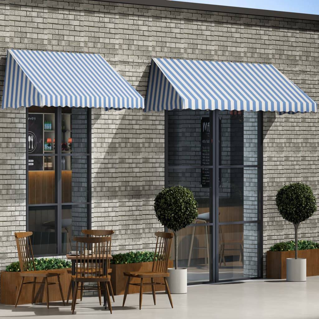 Vidaxl - Auvent de bistro 400x120 cm Bleu et blanc vidaXL 143725 - Image 1