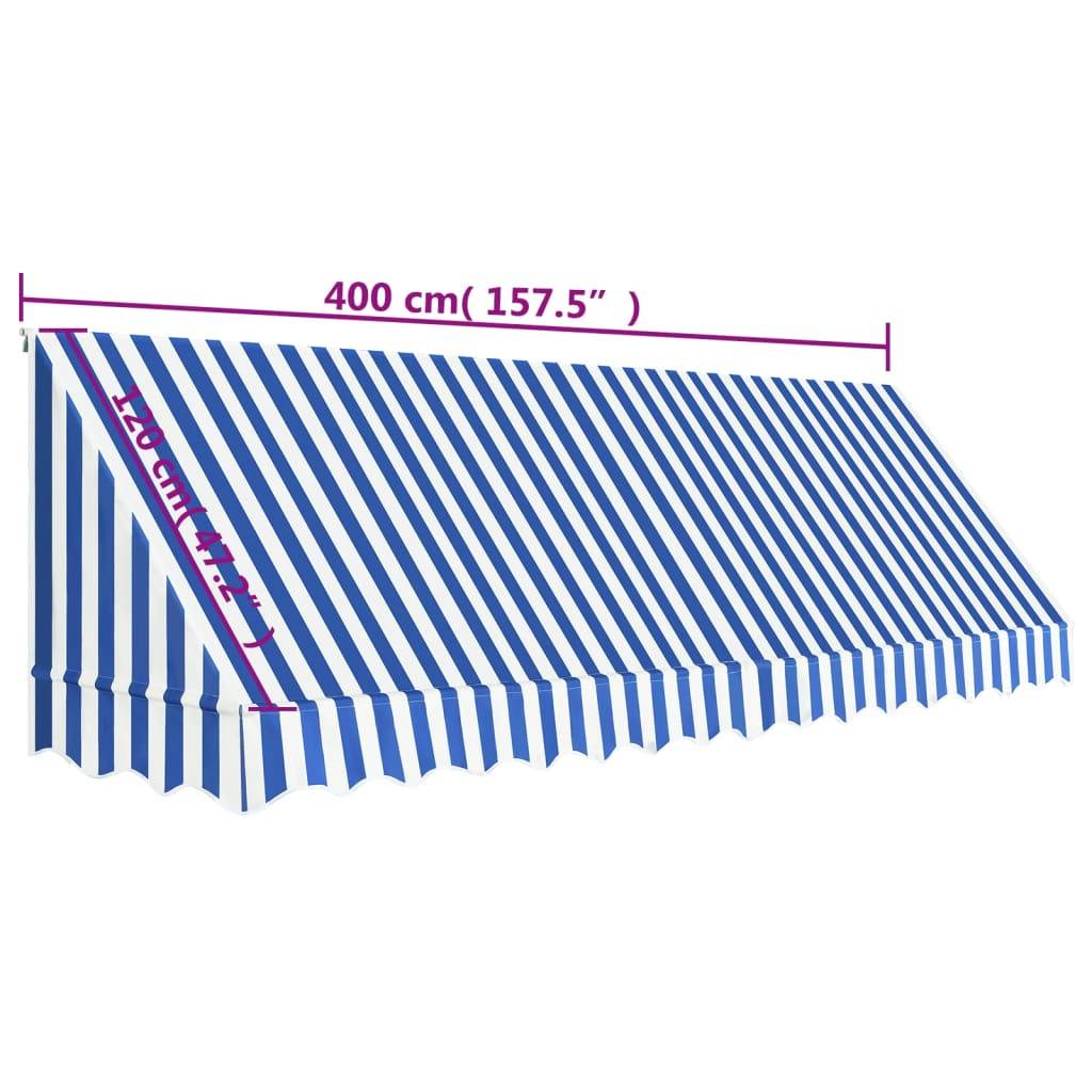 Vidaxl - Auvent de bistro 400x120 cm Bleu et blanc vidaXL 143725 - Image 3
