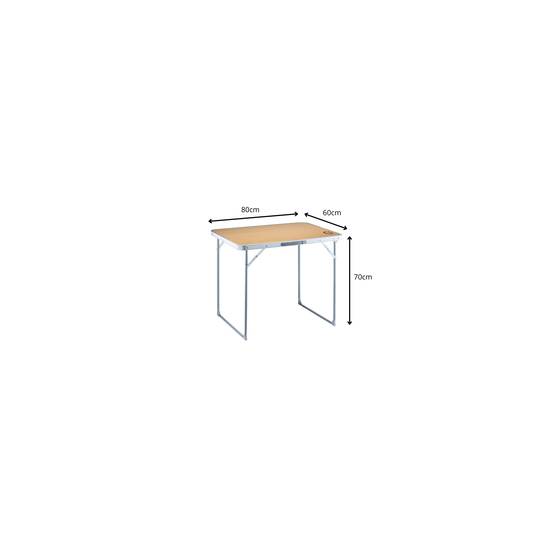 Table de camping pliable 4 places - O'Camp - Forme valise - Dimensions : 80 x 60 x 70 cm - Image 2
