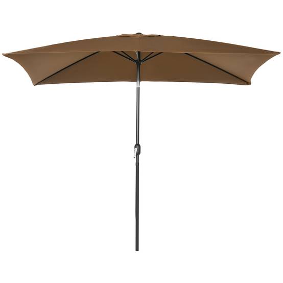 Outsunny - Parasol inclinable rectangulaire protection solaire - toile polyester 180 g/m² - 2,94L x 1,98l x 2,55H m - marron - Outsunny - Image 1