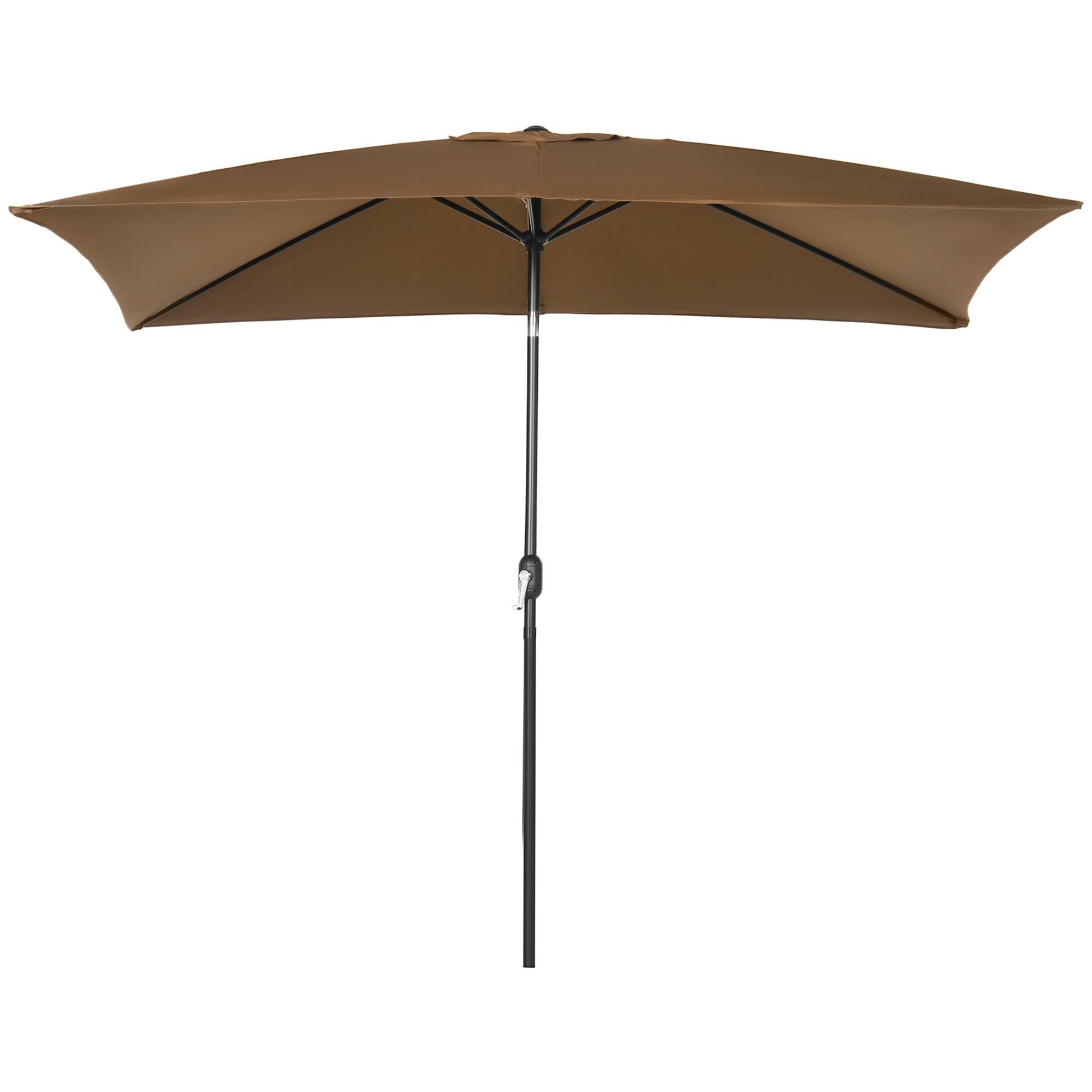 Outsunny - Parasol inclinable rectangulaire protection solaire - toile polyester 180 g/m² - 2,94L x 1,98l x 2,55H m - marron - Outsunny - Image 1