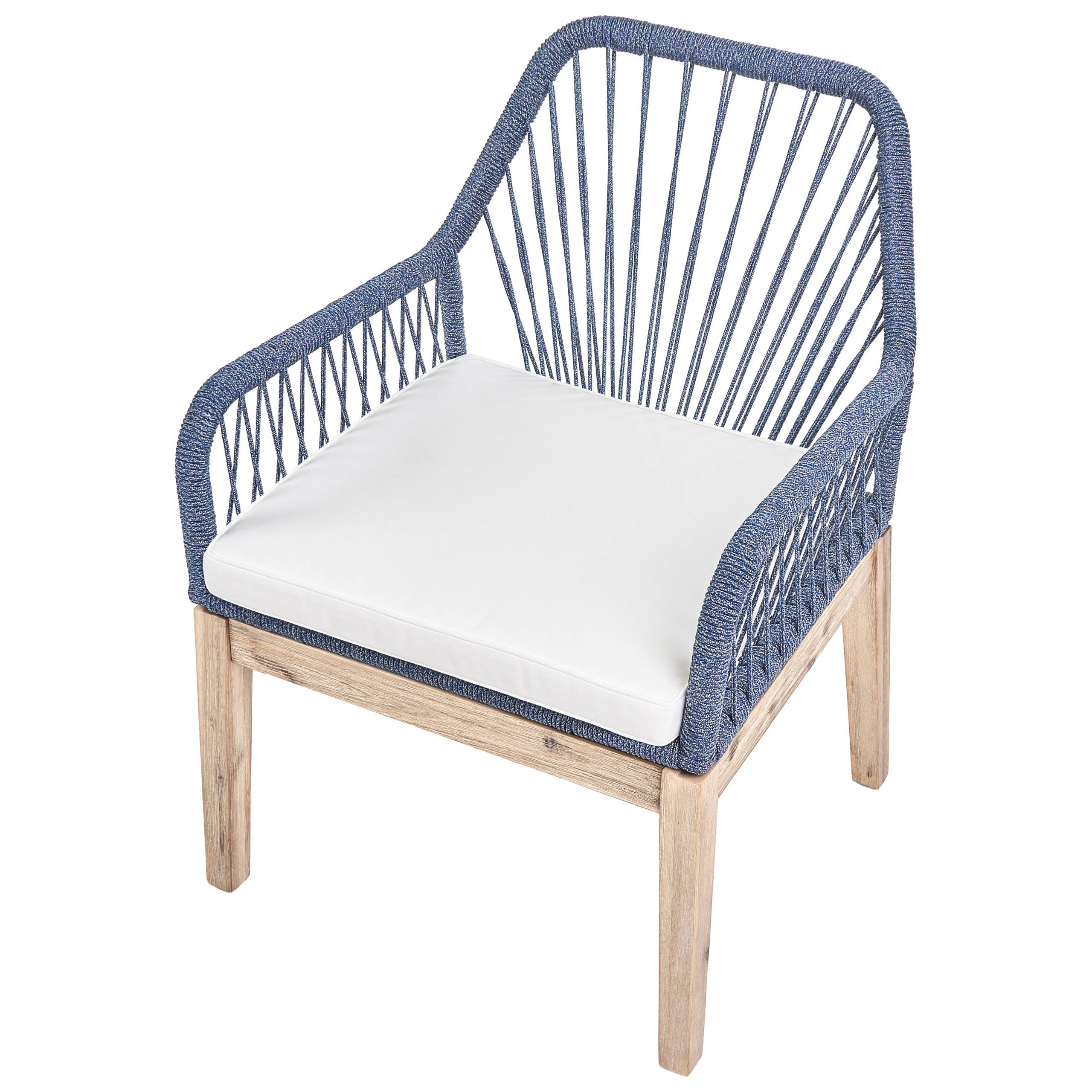 Beliani - Set de salle à manger, 6 Personnes Acacia Bleu marine OLBIA - Beliani - Image 8