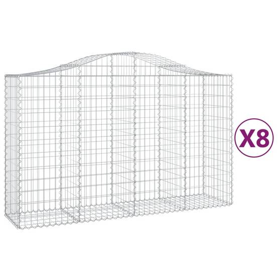 Vidaxl - Paniers à gabions arqués 8 pcs 200x50x120/140 cm Fer galvanisé vidaXL 3145667 - Image 2