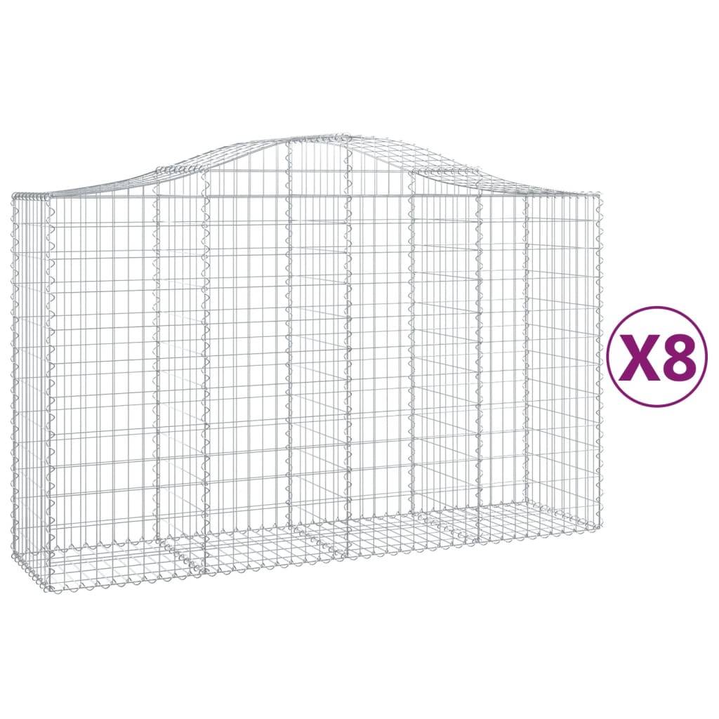 Vidaxl - Paniers à gabions arqués 8 pcs 200x50x120/140 cm Fer galvanisé vidaXL 3145667 - Image 2