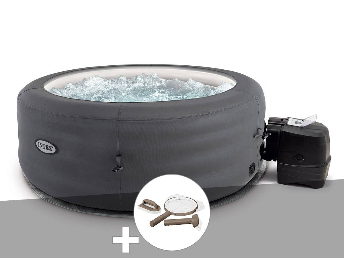 Kit spa gonflable Intex PureSpa Access rond Bulles 4 places + Kit d'entretien - Image 1