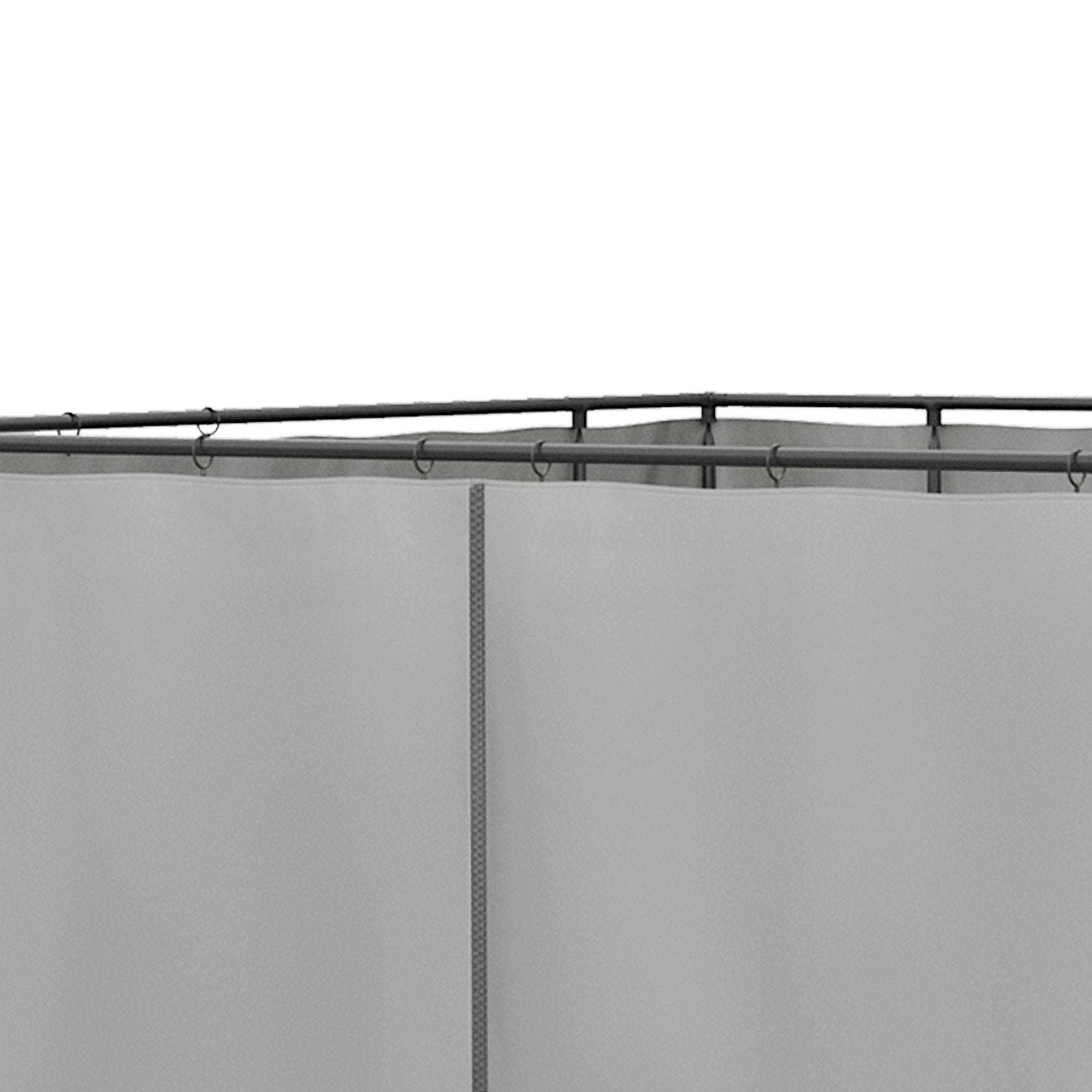 Kit 4 Parois Latérales pour Tonnelle 3x3m Polyester avec Zips et Crochets Intimité Gris Clair - ComfortXL Outdoor Living - Image 10