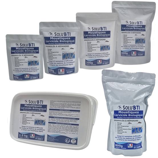 SOLU'BTI - Moustiques - 200 gr de Larvicide Biologique - BTI - Bacillus Thuringiensis - Image 2