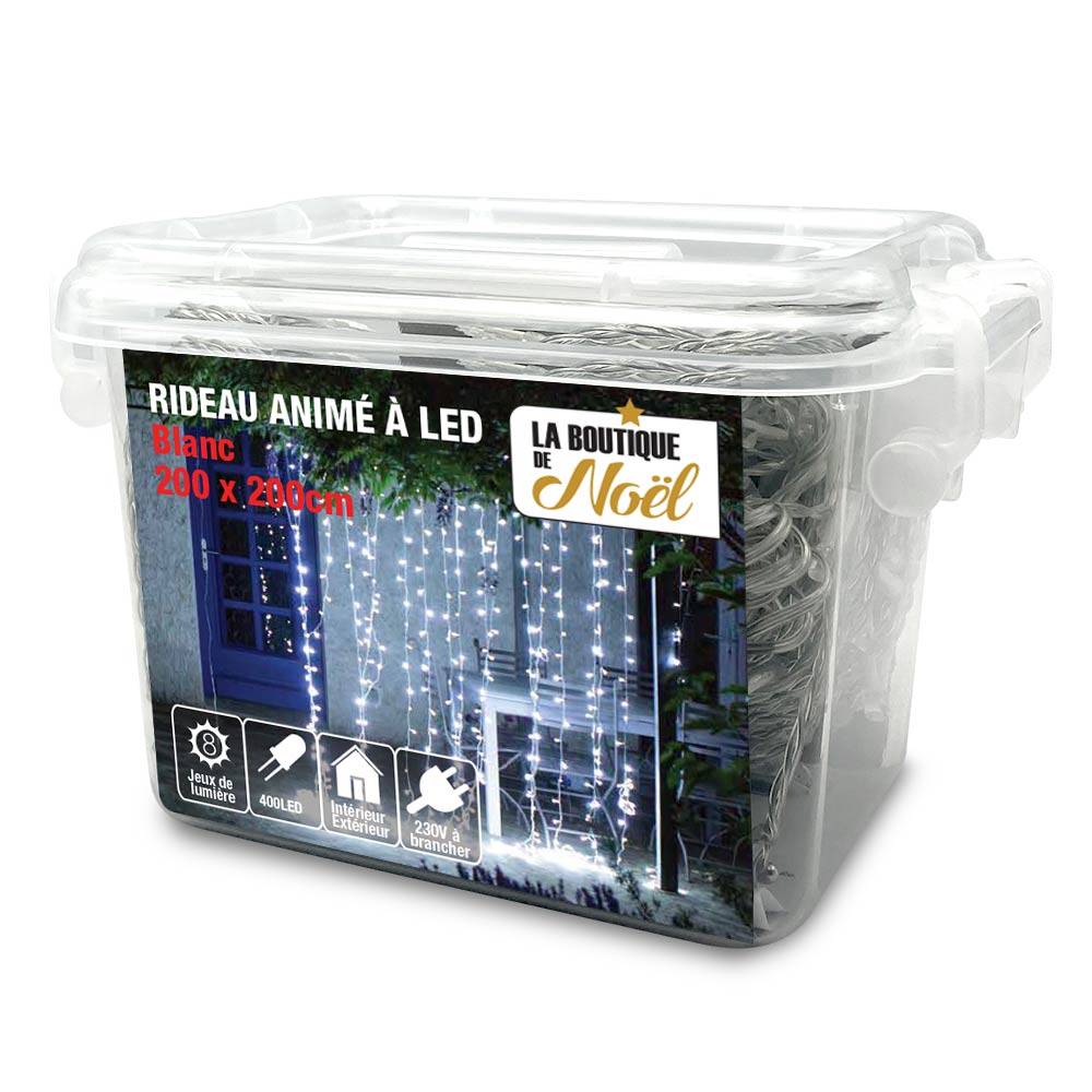 Rideau lumineux électrique à LED 200 x 200 Blanc - Image 1