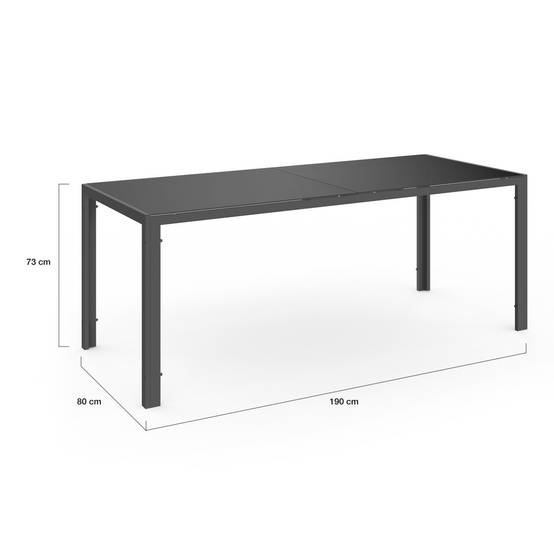 Salon de jardin MADRID table 190 CM et 8 chaises empilables bleu canard - Image 5